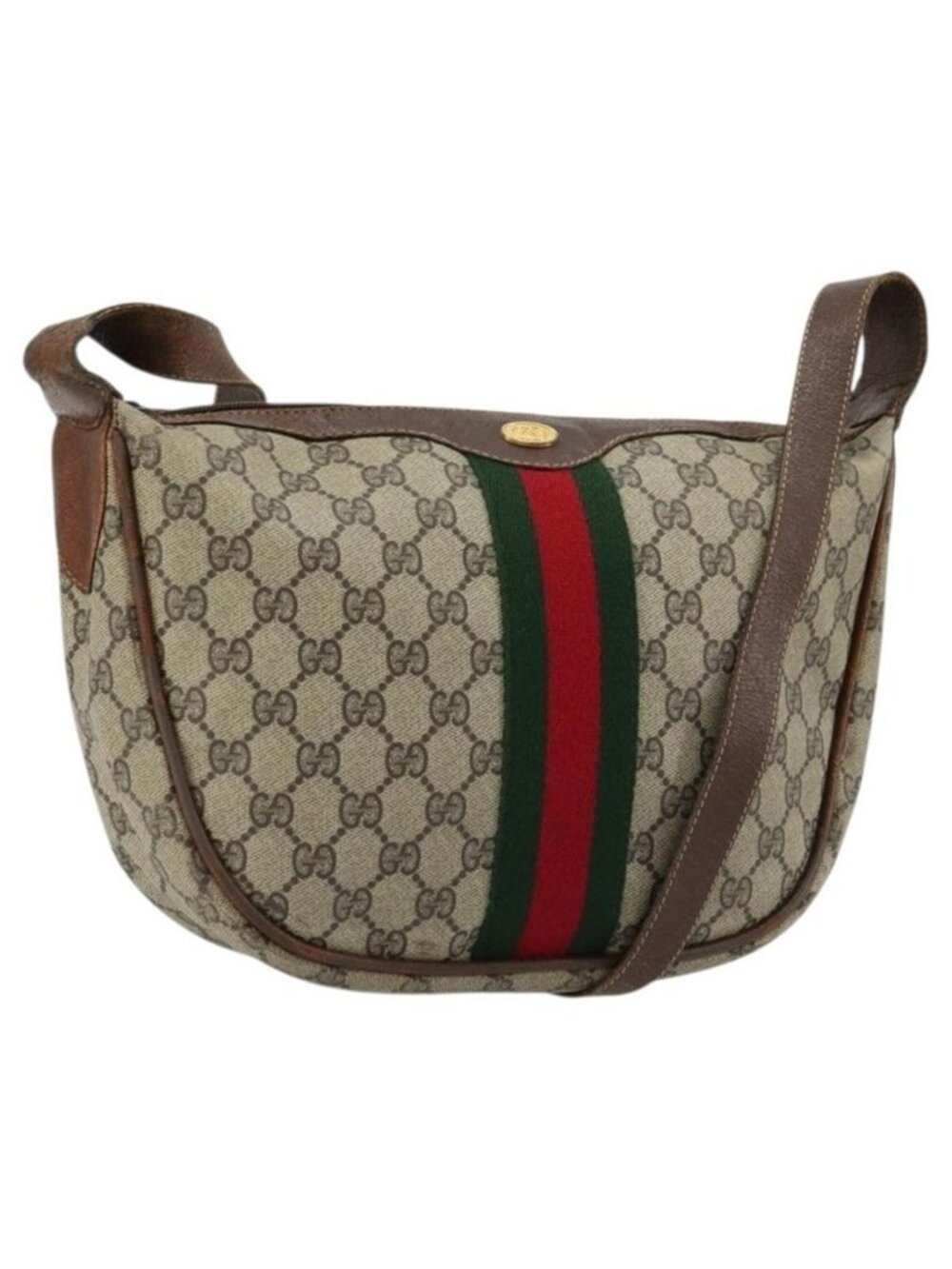 Authentic GUCCI GG Supreme Web Sherry Line Shoulder Bag Beige 10 02 008 - Picture 1 of 16